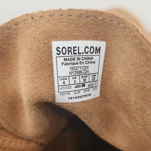 Sorel Size 4 Youth Hidden Wedge Boot Joan Of Arctic Il Camel Brown Suede - Picture 12 of 14